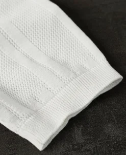 Hot Retro Knitted Jacquard Polo Shirt - White Polo Shirts | T-shirts