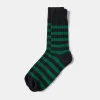 Sale Retro Striped Cotton Socks - Black/Green Socks | Tank Tops&vests&boxers