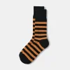 Online Retro Striped Cotton Socks - Black/Orange Socks | Tank Tops&vests&boxers