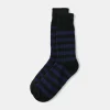 Best Retro Striped Cotton Socks - Black/Blue Socks | Tank Tops&vests&boxers