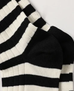 Outlet Retro Striped Cotton Socks - Black/White Socks | Tank Tops&vests&boxers