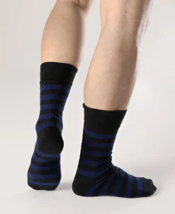 Best Retro Striped Cotton Socks - Black/Blue Socks | Tank Tops&vests&boxers