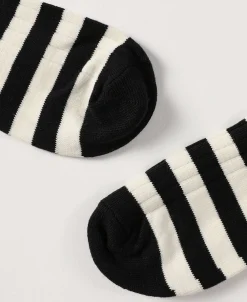 Outlet Retro Striped Cotton Socks - Black/White Socks | Tank Tops&vests&boxers