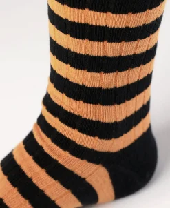 Online Retro Striped Cotton Socks - Black/Orange Socks | Tank Tops&vests&boxers