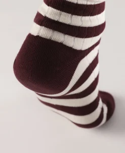 Fashion Retro Striped Cotton Socks - Red/White Socks | Tank Tops&vests&boxers
