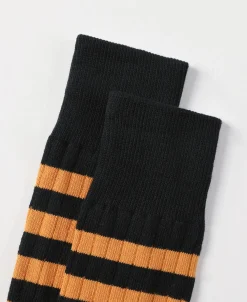 Online Retro Striped Cotton Socks - Black/Orange Socks | Tank Tops&vests&boxers