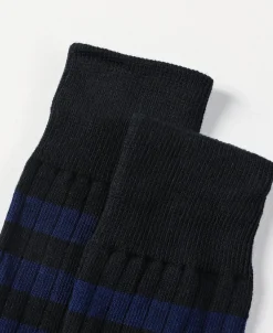 Best Retro Striped Cotton Socks - Black/Blue Socks | Tank Tops&vests&boxers