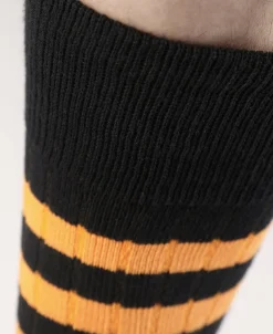 Online Retro Striped Cotton Socks - Black/Orange Socks | Tank Tops&vests&boxers