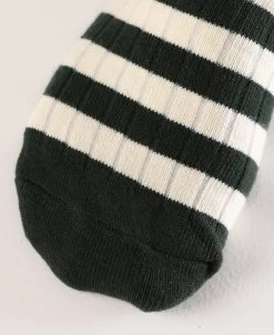 Best Retro Striped Cotton Socks - Green/White Socks | Tank Tops&vests&boxers