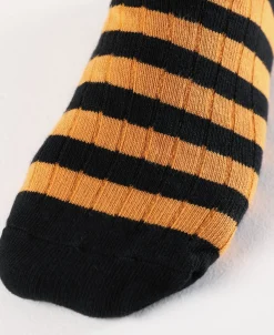 Online Retro Striped Cotton Socks - Black/Orange Socks | Tank Tops&vests&boxers