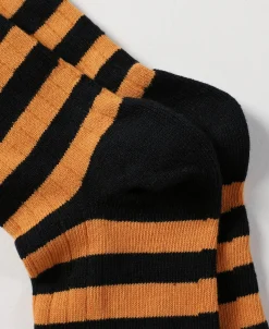 Online Retro Striped Cotton Socks - Black/Orange Socks | Tank Tops&vests&boxers
