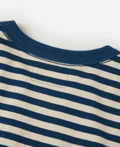 Sale Ribbed Cuff Breton Stripe Long Sleeve T-Shirt - Blue/Apricot Long Sleeve T-Shirts | T-shirts