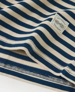 Sale Ribbed Cuff Breton Stripe Long Sleeve T-Shirt - Blue/Apricot Long Sleeve T-Shirts | T-shirts