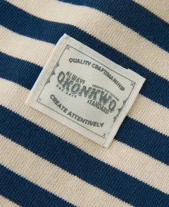 Sale Ribbed Cuff Breton Stripe Long Sleeve T-Shirt - Blue/Apricot Long Sleeve T-Shirts | T-shirts