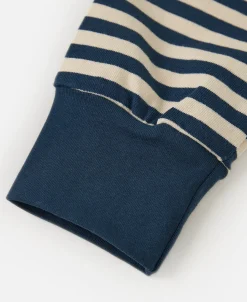 Sale Ribbed Cuff Breton Stripe Long Sleeve T-Shirt - Blue/Apricot Long Sleeve T-Shirts | T-shirts