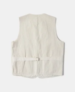 Clearance Round Neck Sashiko Jacquard Work Vest Waistcoats
