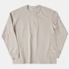 Online 1930s 10.5 oz Cotton Loopwheel Tubular Henley Shirt - Oatmeal Henleys | Long Sleeve T-Shirts