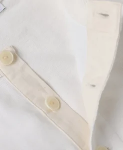 New 1930s 10.5 oz Cotton Loopwheel Tubular Henley Shirt - White Henleys | Long Sleeve T-Shirts