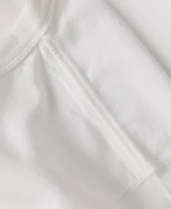 New 1930s 10.5 oz Cotton Loopwheel Tubular Henley Shirt - White Henleys | Long Sleeve T-Shirts