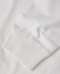 New 1930s 10.5 oz Cotton Loopwheel Tubular Henley Shirt - White Henleys | Long Sleeve T-Shirts