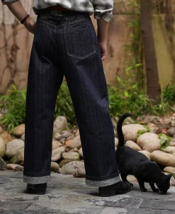 Fashion 1870s 15 oz Herringbone Selvedge Denim Work Jeans Jeans | Denim