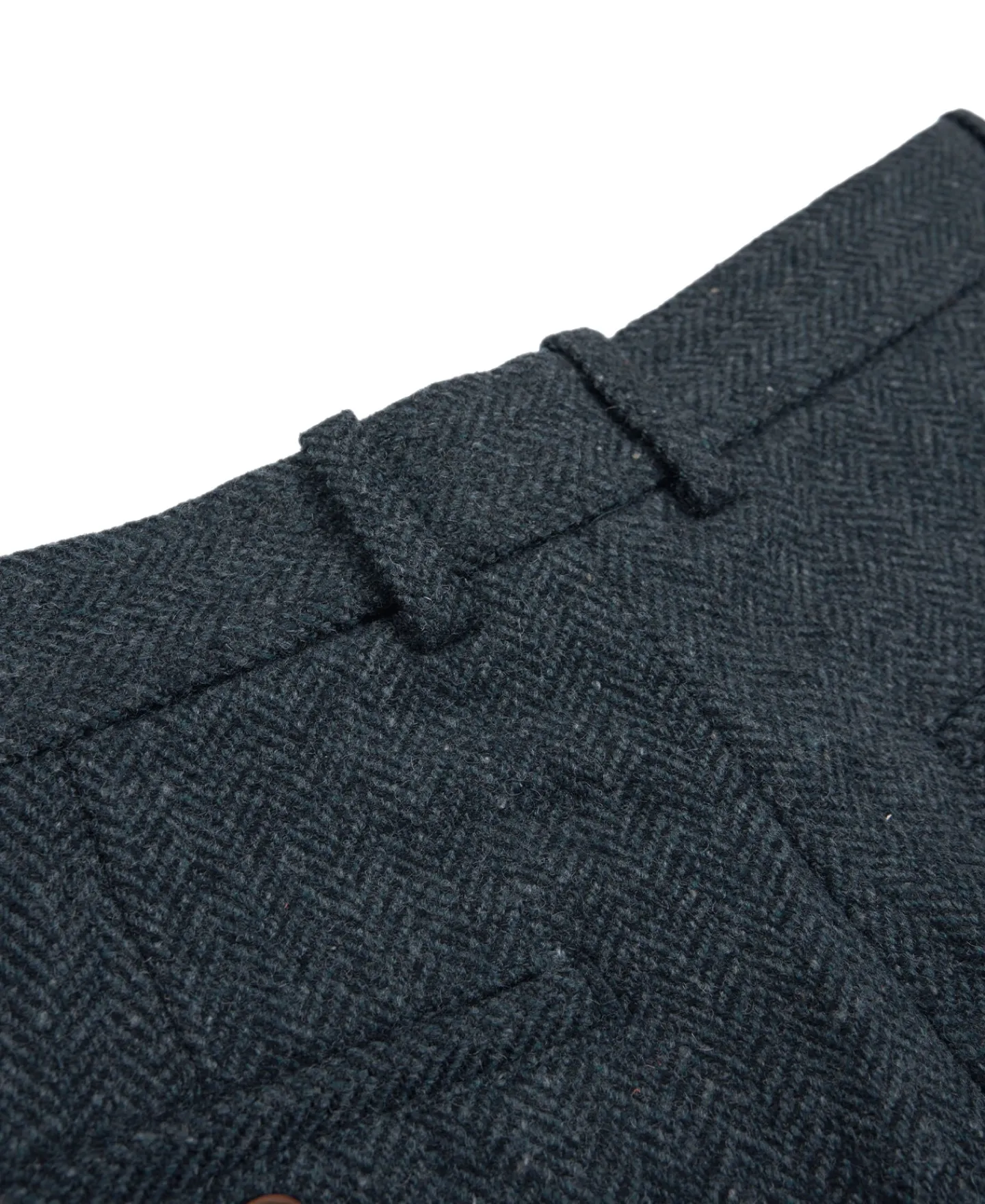 Hot 1930s American Style Herringbone Navy Tweed Trousers Pants&trousers