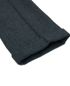 Hot 1930s American Style Herringbone Navy Tweed Trousers Pants&trousers