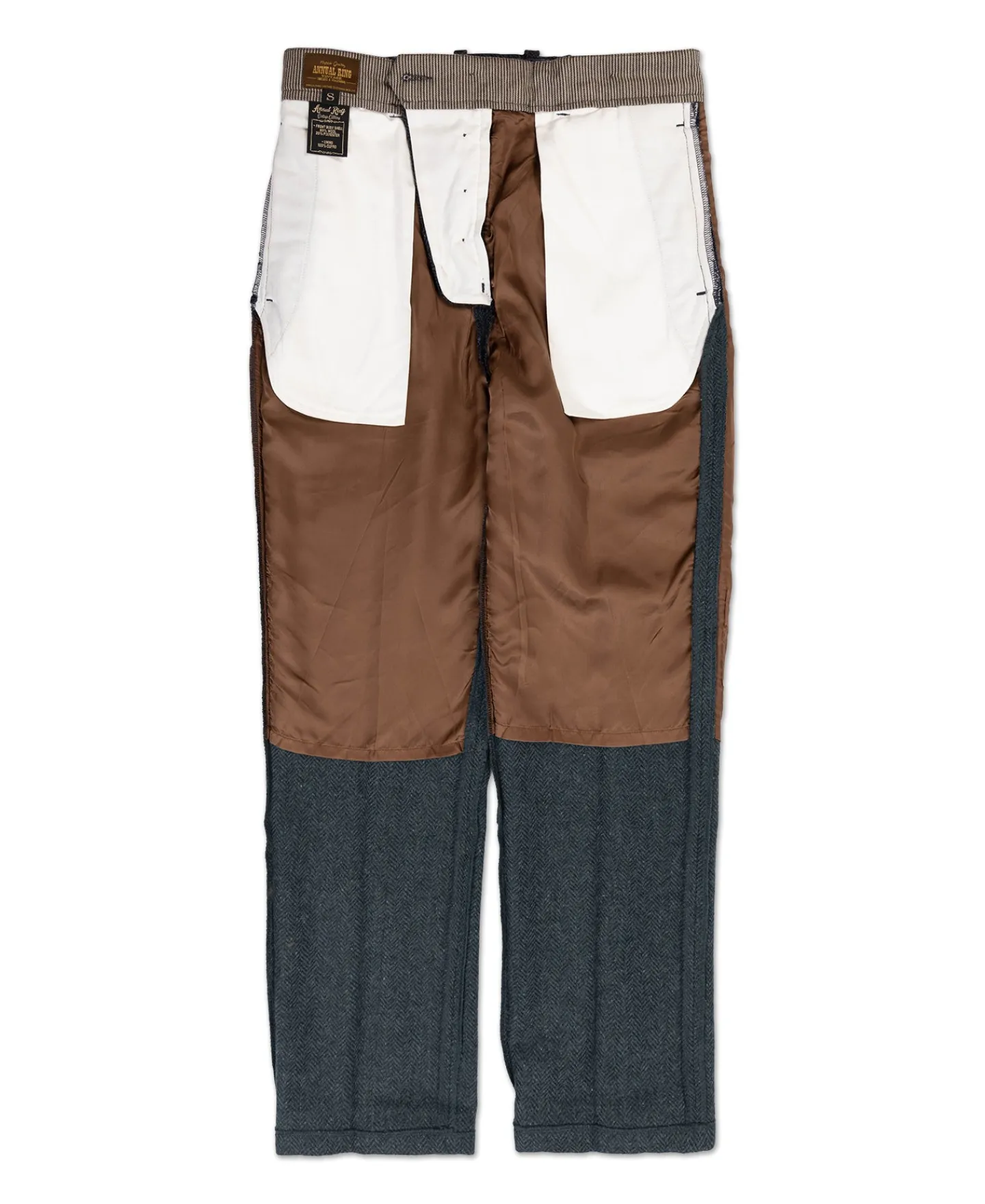 Hot 1930s American Style Herringbone Navy Tweed Trousers Pants&trousers