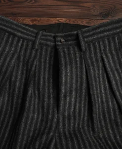 Discount 1920s Black & Gray Stripe Tweed Trousers Pants&trousers