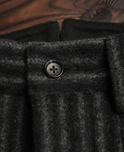 Discount 1920s Black & Gray Stripe Tweed Trousers Pants&trousers