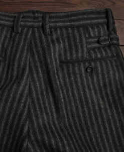 Discount 1920s Black & Gray Stripe Tweed Trousers Pants&trousers
