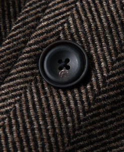 Sale 1920s Brown Herringbone Tweed Balmacaan Coat Jackets&coats