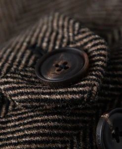 Sale 1920s Brown Herringbone Tweed Balmacaan Coat Jackets&coats