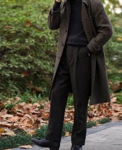 Sale 1920s Brown Herringbone Tweed Balmacaan Coat Jackets&coats