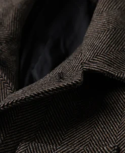Sale 1920s Brown Herringbone Tweed Balmacaan Coat Jackets&coats