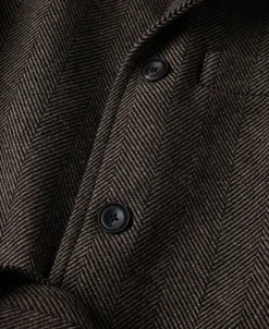 Sale 1920s Brown Herringbone Tweed Balmacaan Coat Jackets&coats