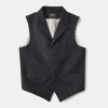 Discount 1930s Charcoal Gray Tweed Lapel Vest Waistcoats