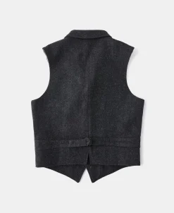 Discount 1930s Charcoal Gray Tweed Lapel Vest Waistcoats