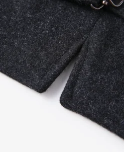 Discount 1930s Charcoal Gray Tweed Lapel Vest Waistcoats