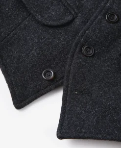 Discount 1930s Charcoal Gray Tweed Lapel Vest Waistcoats