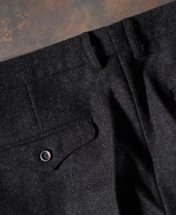 Fashion 1930s Charcoal Gray Tweed Pleated Trousers Pants&trousers
