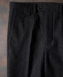 Fashion 1930s Charcoal Gray Tweed Pleated Trousers Pants&trousers