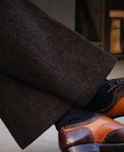 New 1920s Chocolate Brown Tweed Trousers Pants&trousers