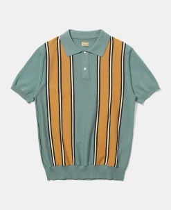 Fashion 1950s Contrast Stripe Polo Shirt Polo Shirts | Short Sleeve T-Shirts