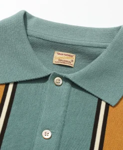 Fashion 1950s Contrast Stripe Polo Shirt Polo Shirts | Short Sleeve T-Shirts