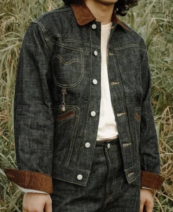 Discount 1940s Corduroy Collar Selvedge Denim Jacket Jackets&coats | Denim Jackets