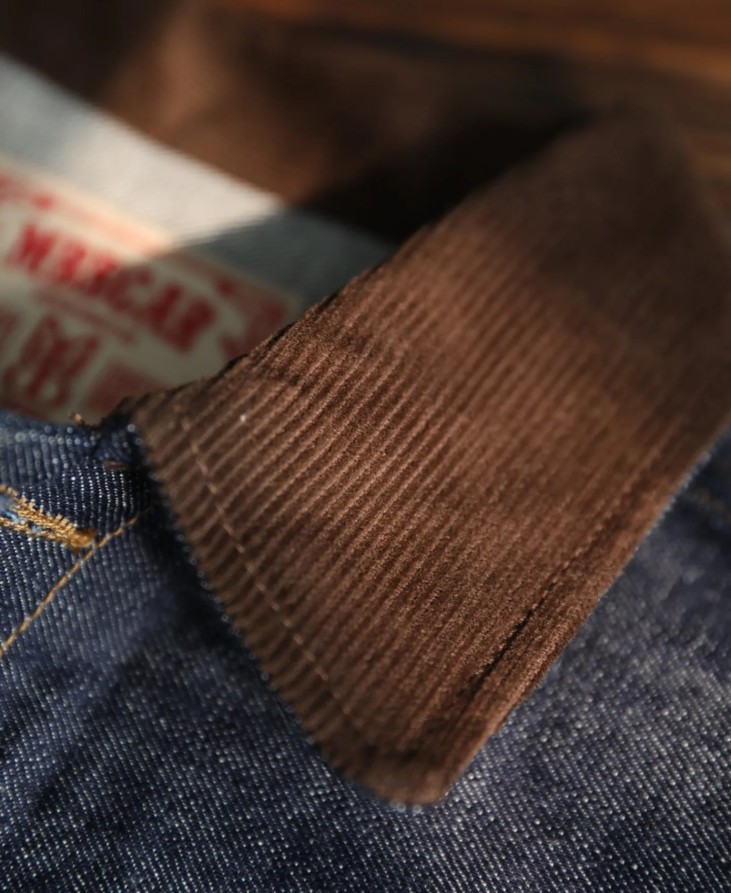 Discount 1940s Corduroy Collar Selvedge Denim Jacket Jackets&coats | Denim Jackets