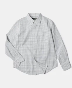 Fashion 1930s Dobby Grid Check Spearpoint Collar Dress Shirt Long Sleeve Shirts | Shirts