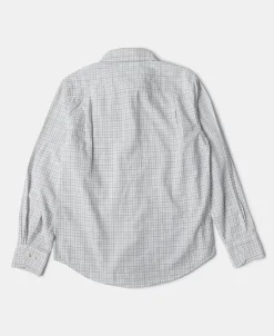 Fashion 1930s Dobby Grid Check Spearpoint Collar Dress Shirt Long Sleeve Shirts | Shirts