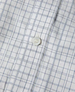 Fashion 1930s Dobby Grid Check Spearpoint Collar Dress Shirt Long Sleeve Shirts | Shirts